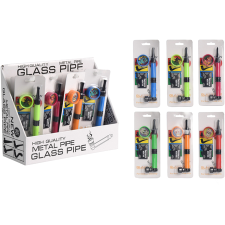 Üveg pipa GP674 bliszter szett neon színes