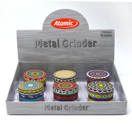 Grinder 0212155 Atomic Metal Mandala Design 4,5cm 4 Parts
