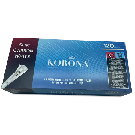 Cigarettahüvely 10044 KORONA slim 120 Carbon white