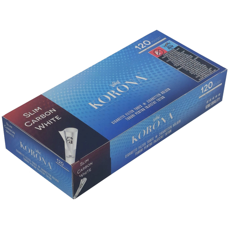 Cigarettahüvely 10044 KORONA slim 120 Carbon white