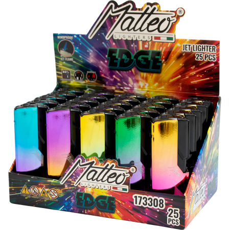 Jet Öngyújtó 173308 Matteo Fémtokos EDGE - Cukorsokk