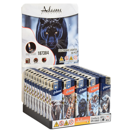 Elektromos Öngyújtó 187384 Adamo Vegyes mintás Slim Téli Állatok km