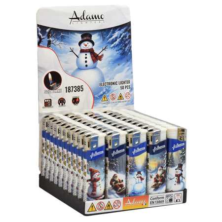 Elektromos Öngyújtó 187385 Adamo Vegyes mintás Slim Téli Hóember km