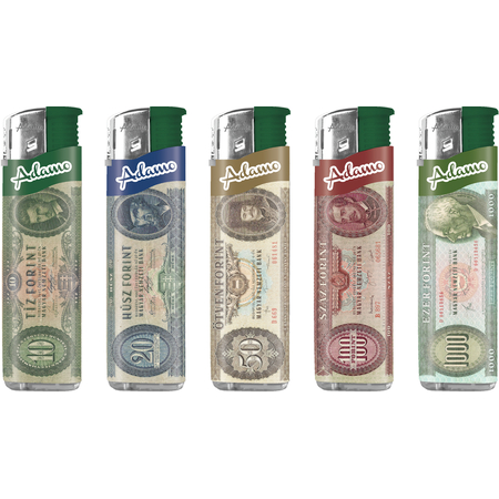 Elektromos Öngyújtó 187399 Adamo Vegyes mintás Slim Magyar pénzek