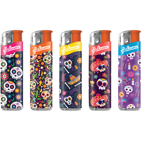 Elektromos Öngyújtó 187403 Adamo Vegyes mintás Slim Koponya minta