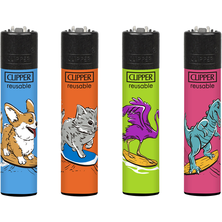 Öngyújtó CL3A1873BCH tűzköves Clipper Szörföző állatok