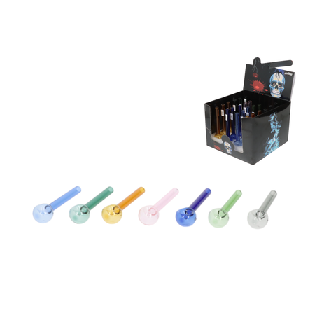 Üveg pipa A340681 átlátszó színes 12 cm