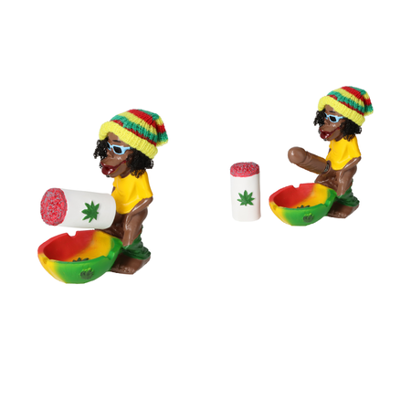 Ashtray A401071 Rasta standing with joint, 7,5x11x14 cm