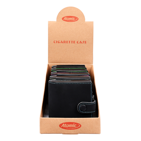 Cigarettatárca 0410682 Atomic Fém Fekete Bőr Kártyatartóval