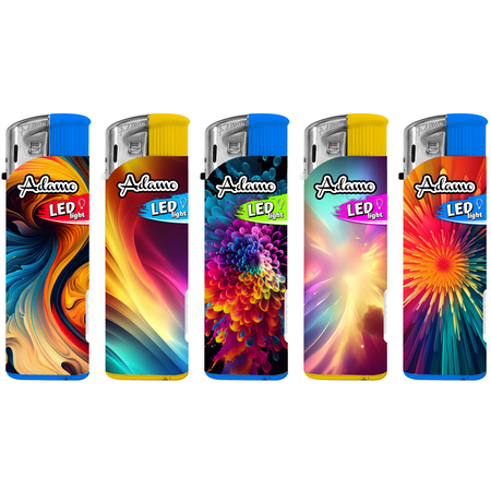 Elektromos Öngyújtó 146103 Adamo Vegyes mintás LED Színes