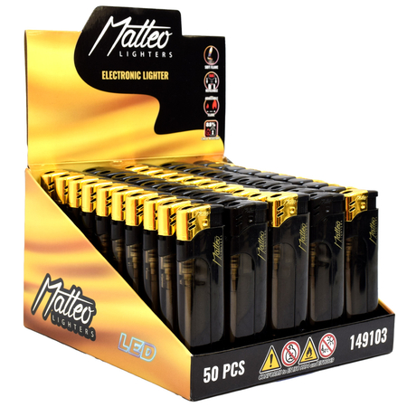 Electronic Lighter 149103 Matteo LED Gold&Black