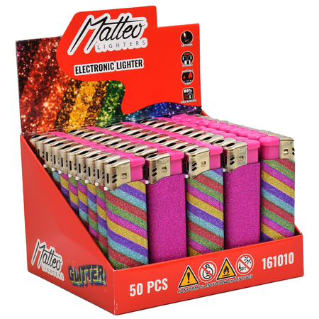 Elektromos Öngyújtó 161010 Matteo Glitter szivárvány