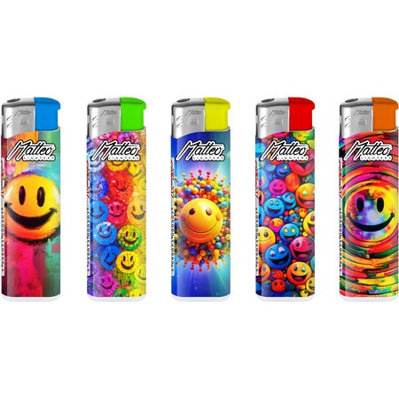 Electronic Lighter 169028 Matteo Laser label Smiley