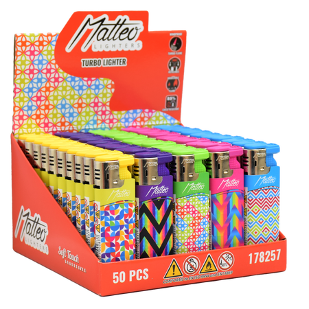 Vihar Öngyújtó 178257 Matteo Gumírozott Színes alakzatok