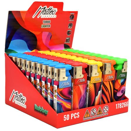 Turbo Lighter 178266 Matteo Rubberized Colorful