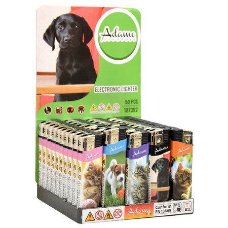 Electronic Lighter 187392 Adamo Design label Slim Cute animals