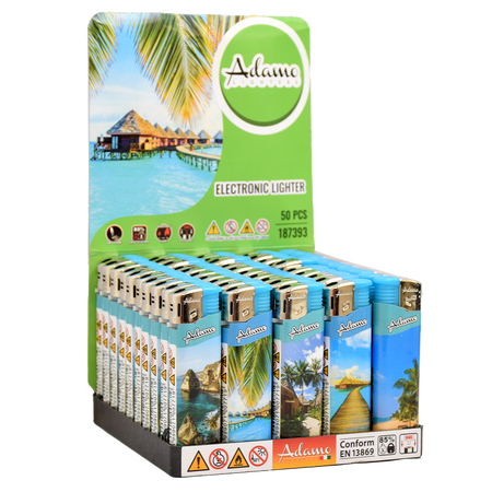 Elektromos Öngyújtó 187393 Adamo Vegyes mintás Slim Nyaralás