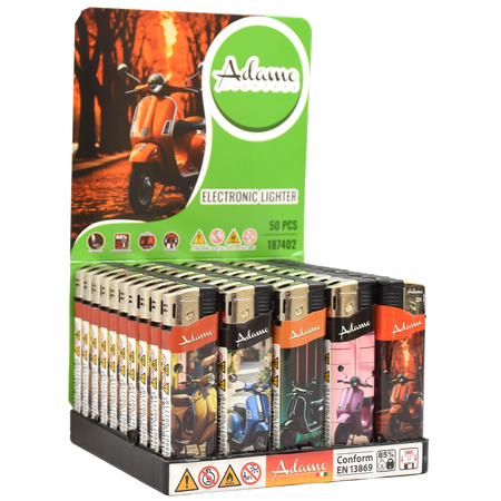 Elektromos Öngyújtó 187402 Adamo Vegyes mintás Slim Robogó