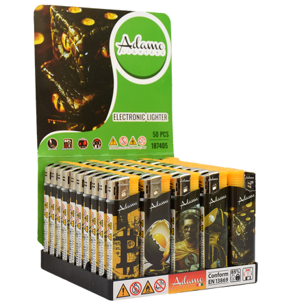 Elektromos Öngyújtó 187405 Adamo Vegyes mintás Slim Sárga desaturált