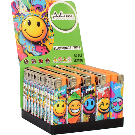 Elektromos Öngyújtó 187406 Adamo Vegyes mintás Slim Smiley