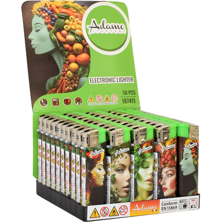 Elektromos Öngyújtó 187411 Adamo Vegyes mintás Slim Arcok