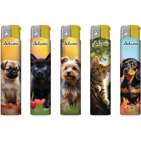 Elektromos Öngyújtó 189427  Adamo Vegyes mintás Skinny Kutyák és macskák