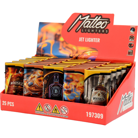 Jet Öngyújtó 197309 Matteo Las Vegas Fémtokos kitapintható Whiskey eszencia