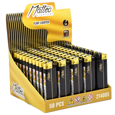 Tűzköves Öngyújtó 214005 Matteo Prémium fekete arany