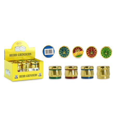 Dohányőrlő G1562 Fém 4 részes Arany Füves 40mm