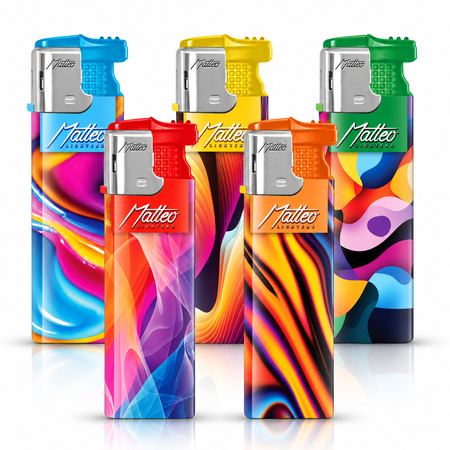 Turbo Lighter 178266 Matteo Rubberized Colorful