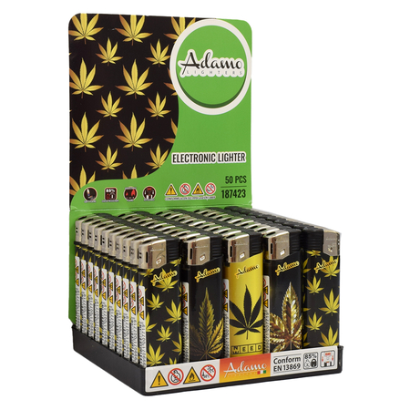 Electronic Lighter 187423 Adamo Design label Slim Weed