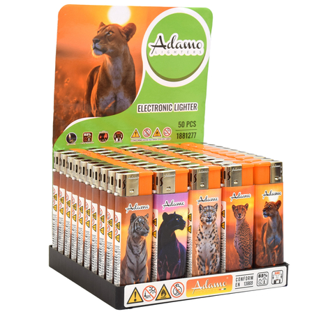 Electronic Lighter 1881277 Adamo Design label Big cats