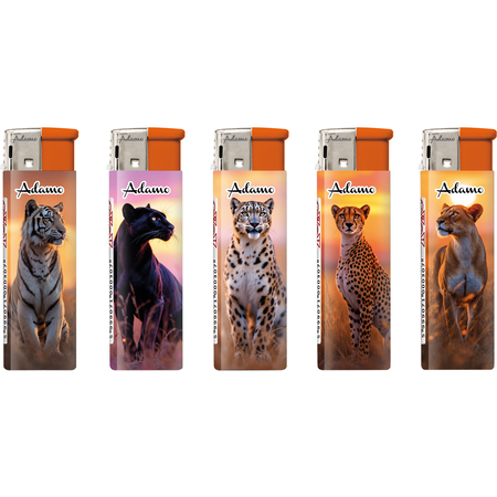 Electronic Lighter 1881277 Adamo Design label Big cats
