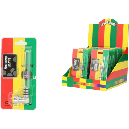 Glass pipe A340704 Super Heros blister 9 cm
