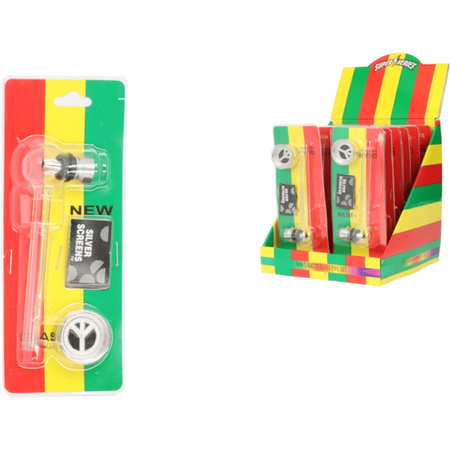 Üveg pipa A340707 Super Heros bliszter + dohányőrlő