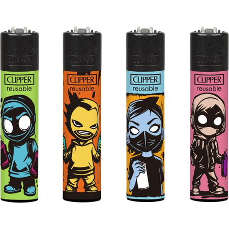 Öngyújtó CL3A2048BCH tűzköves Clipper Graffitis