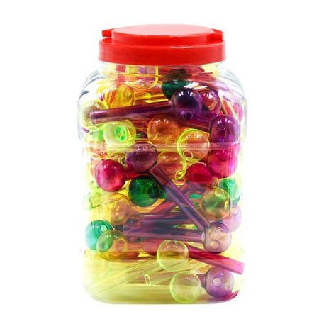 Üveg pipa NTE0213009 Színes átlátszó 10 cm