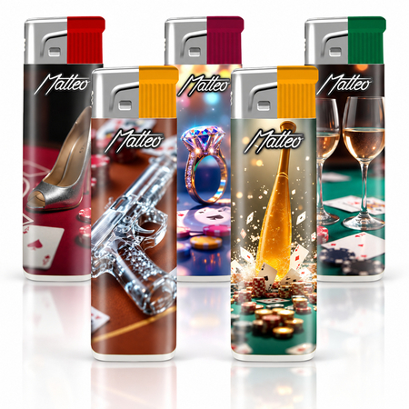 Turbo Lighter 121047 Matteo Fix flame Design label Casino