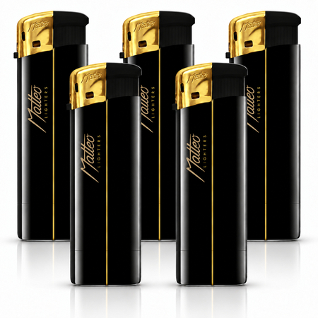 Electronic Lighter 131051 Matteo Soft touch Gold black