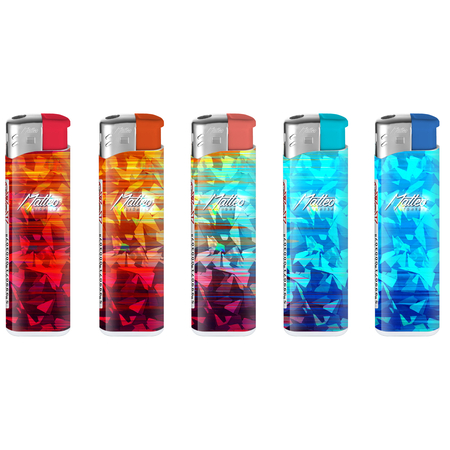 Electronic Lighter 165016 Matteo Mirror label Red Blue