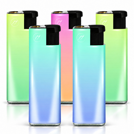 Turbo Lighter 173735 Matteo in metal case with touchable label Pastel gradient
