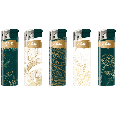 Electronic Lighter 182034 Matteo Touchable label Gold plants