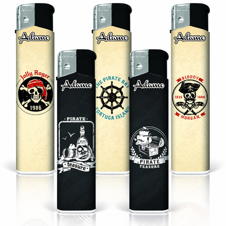 Electronic Lighter 189435 Adamo Design label Skinny Pirate
