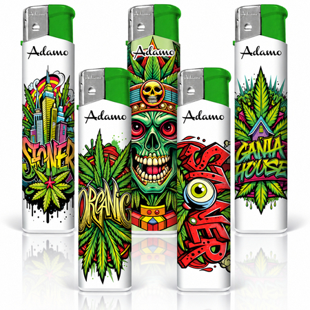 Electronic Lighter 189439 Adamo Design label Skinny Weed