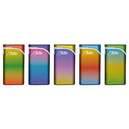 Jet Lighter 197303 Matteo Las Vegas in Metal Case Rubberized Triple Gradient