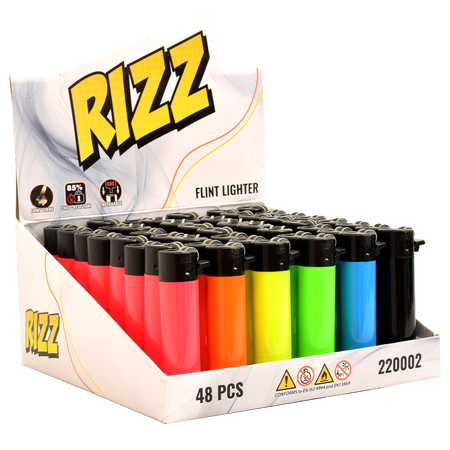 Flint Lighter 220002 RIZZ Round HC Neon POYGB