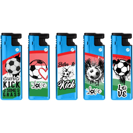 Turbo Lighter 173041 Matteo in Metal case I Love Football
