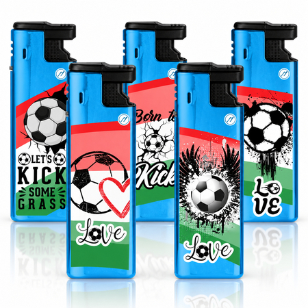 Turbo Lighter 173041 Matteo in Metal case I Love Football
