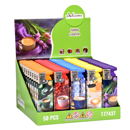Turbo Lighter 177437 Adamo Design label Colorful coffee