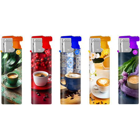 Turbo Lighter 177437 Adamo Design label Colorful coffee